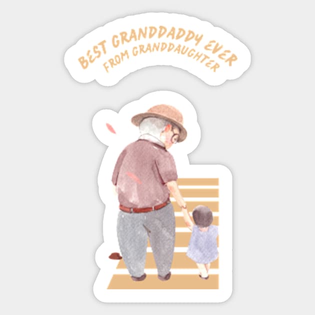 Best Granddaddy Ever From Granddaughter T-shirt Sticker by MoGaballah